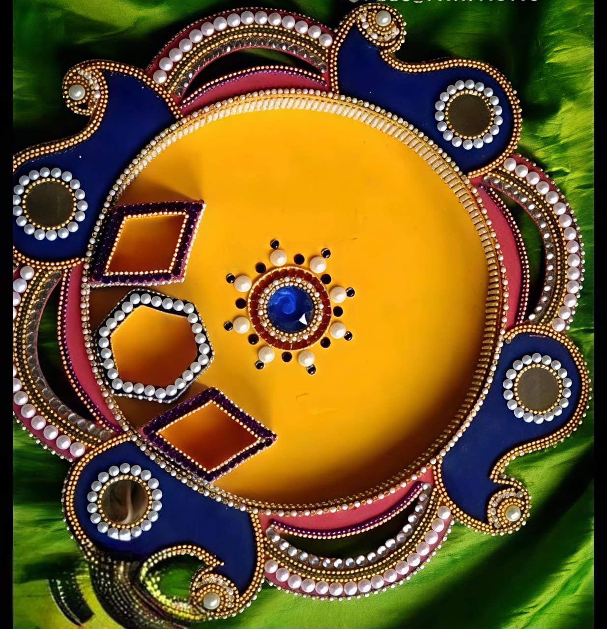 Wooden and Clay Large Thali