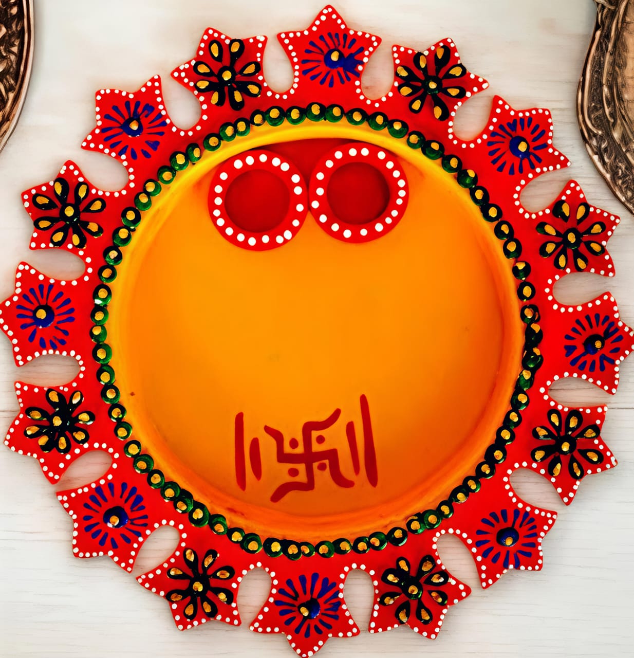 Wooden and Clay Mini Thali